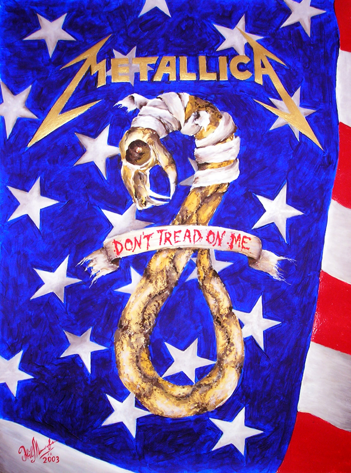 Metallica logo and American flag. Art by Sofia