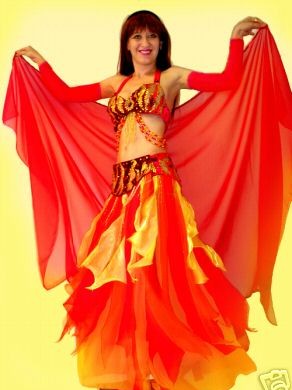 Sofia - red fire Ameynra bellydance costume