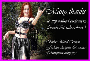 Sofia Metal Queen's Thank-you message to customers