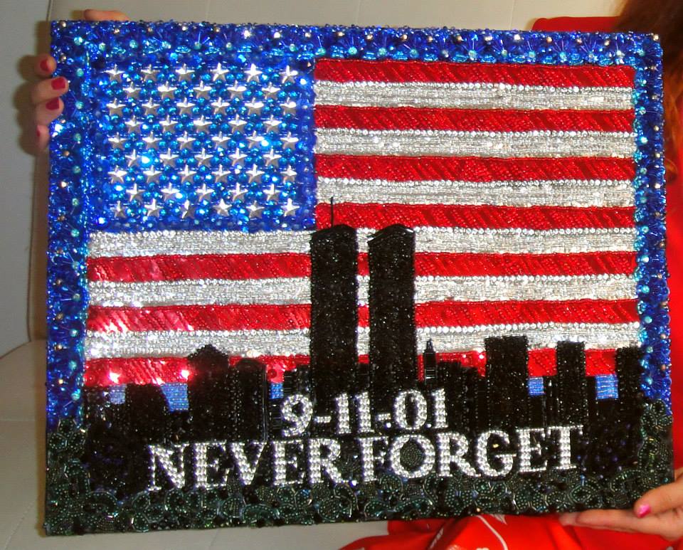 New York 9.11.01 Bead embroidery painting beadwork