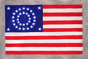 Historical US flag design with 34 stars