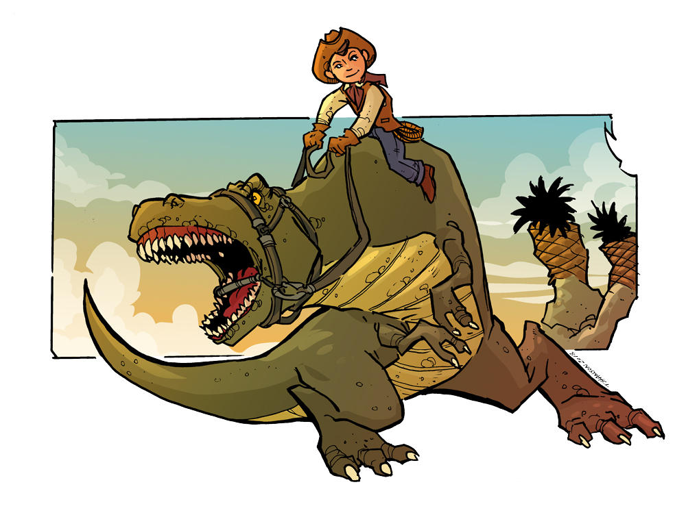 Cowboy Riding T Rex T-Rex Cowboy by travisJhanson on DeviantArt