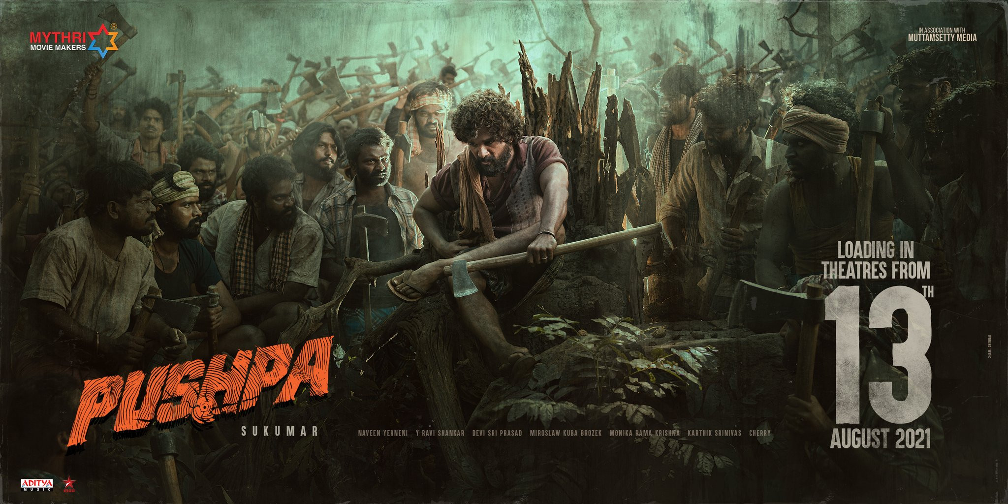 Pushpa -Release Date Poster - Allu Arjun