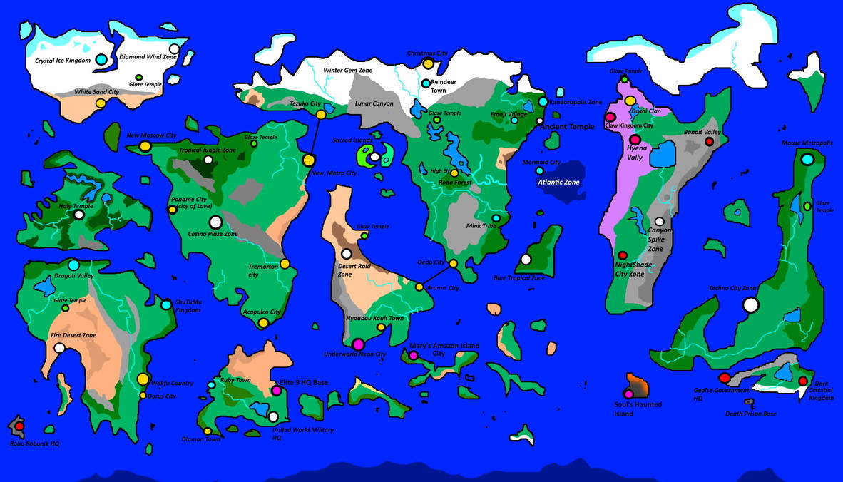 Glaze World Map: Frost's New World by FrostTheHobidon on DeviantArt