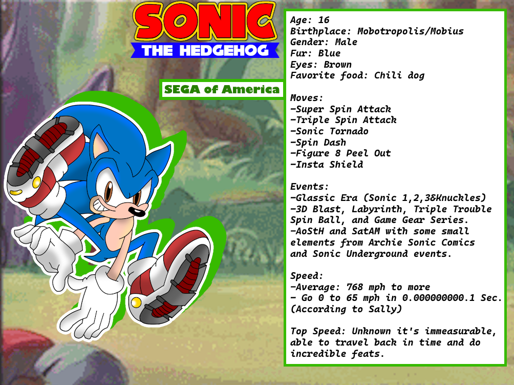 Sonic Bio Sonic Bio: Sega of America Sonic the Hedgehog by FrostTheHobidon on ...