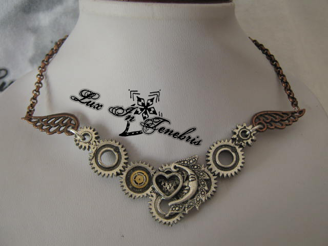 steampunk necklace moon