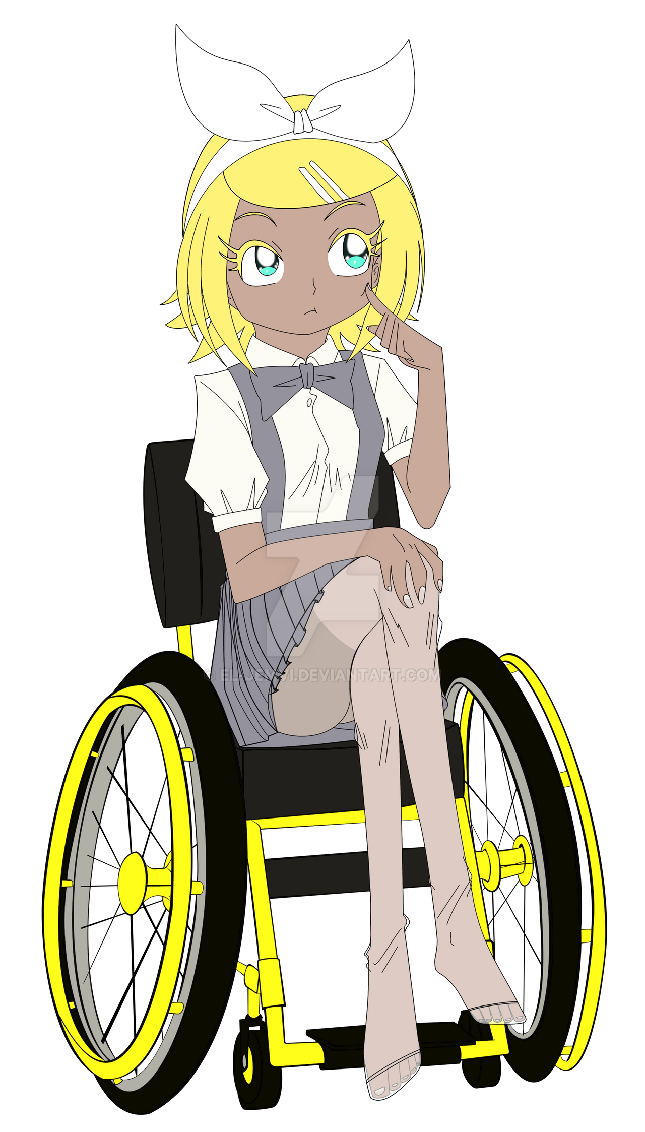 Paraplegic animegirl 0001 Dereko (flat colors) by EL-JEMVI on DeviantArt