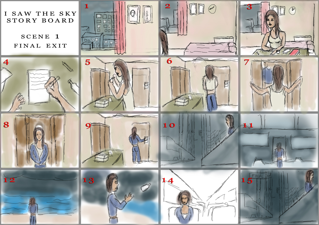 I saw the sky - Final exit storyboard