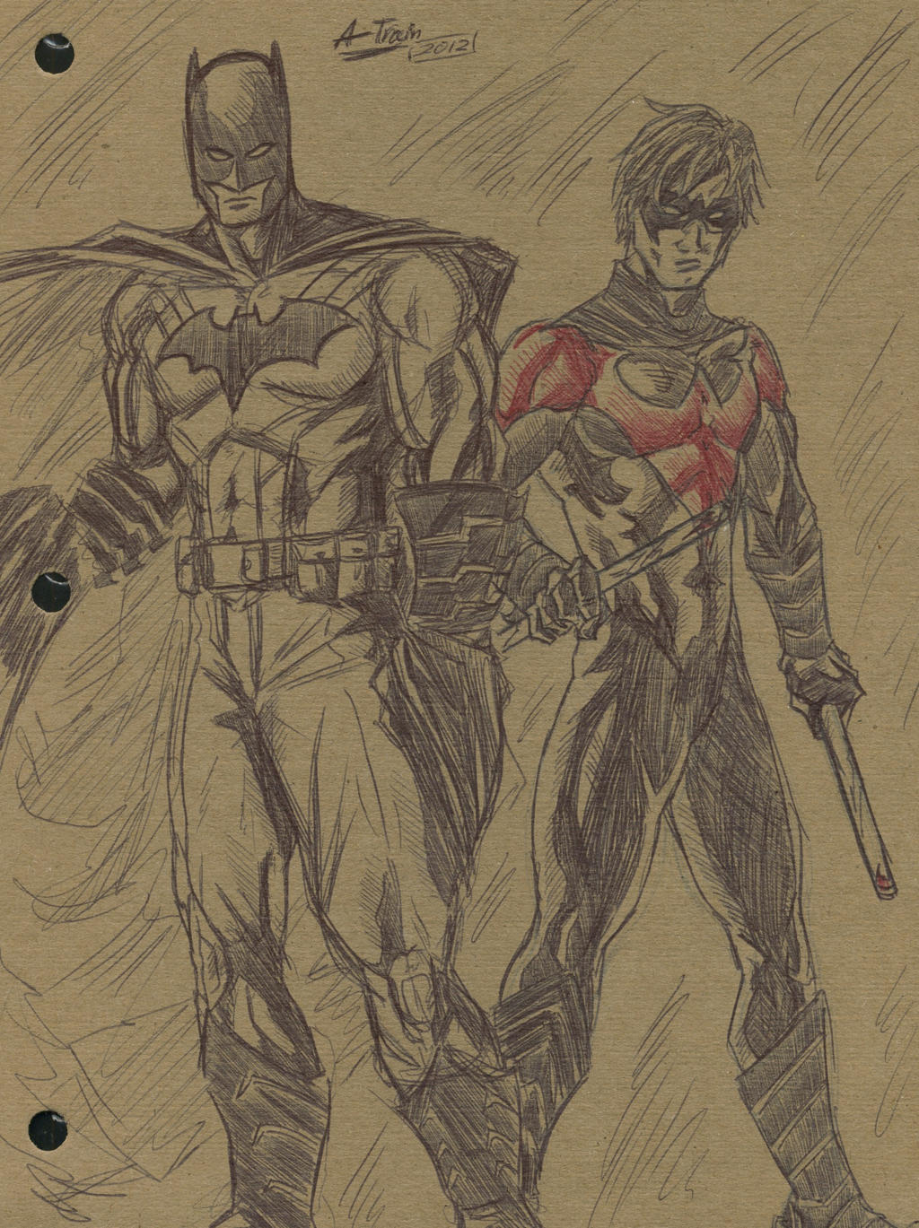 Batman and Nightwing Sketch