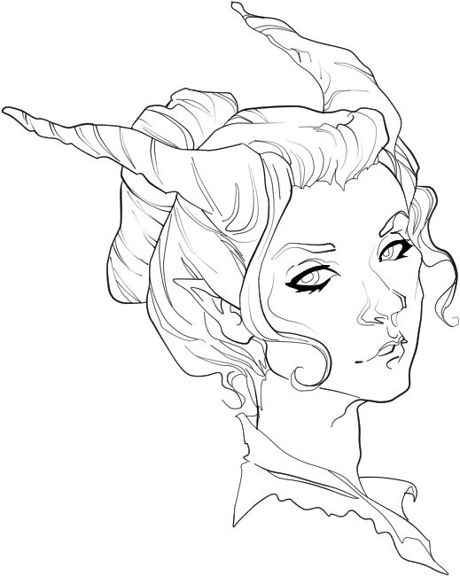 Coloring Book - Scarlet the Tiefling by bunnystick on DeviantArt