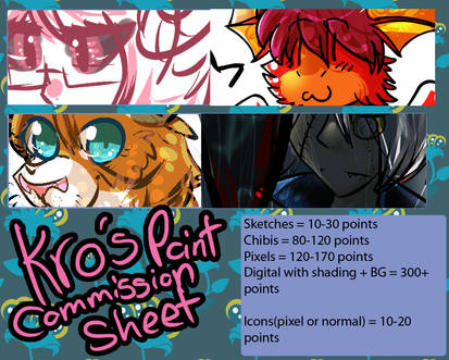 Point commission price sheet