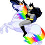 Batman riding Robot Unicorn