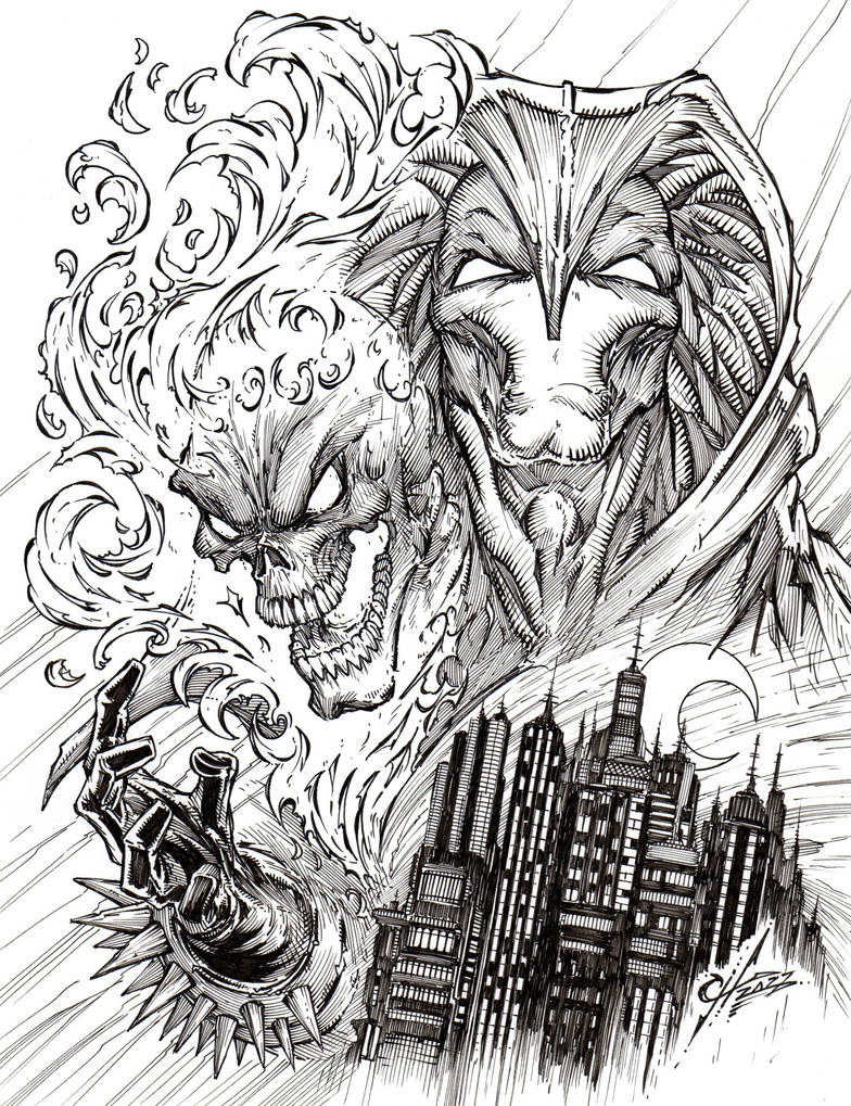 Ghost Rider and Moon Knight by roo157 on DeviantArt