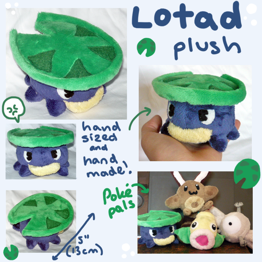 Lotad Pokedoll plush by scilk on DeviantArt