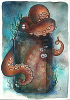 Octopus in a jar