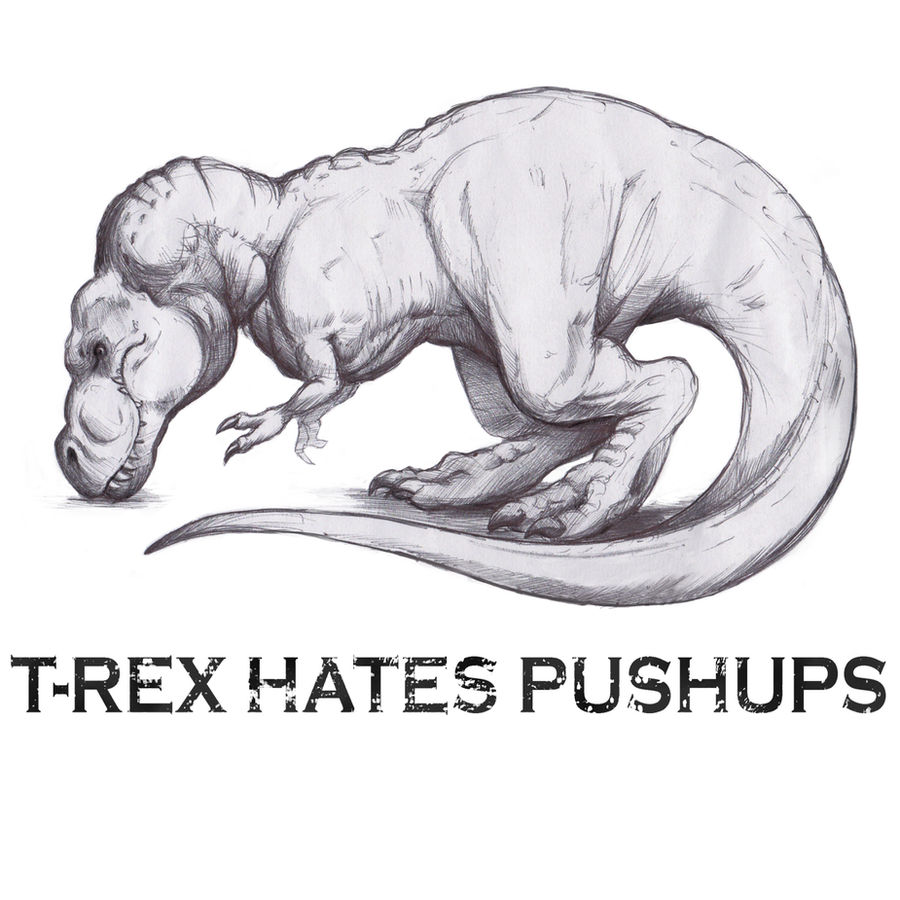 T-Rex Hates Pushups Tshirt Design