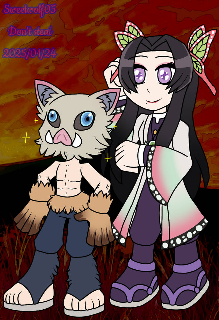 KNY: Inosuke Hashibira And Kanae Kocho by Sweetwolf05 on DeviantArt