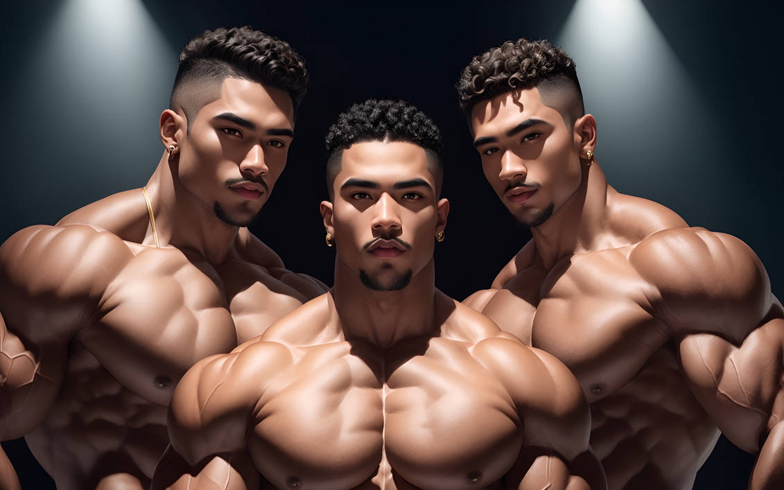 Triplets Deviantart Handsome Triplets (AI) by AIAdonisArt on DeviantArt