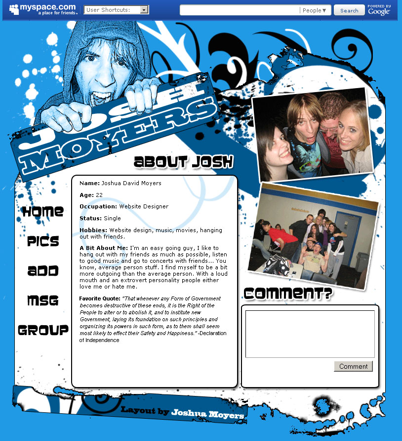 Scream MySpace Layout by ChambeRFienD on DeviantArt