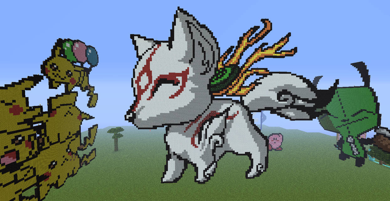 okami pixel art by cb987654 on DeviantArt
