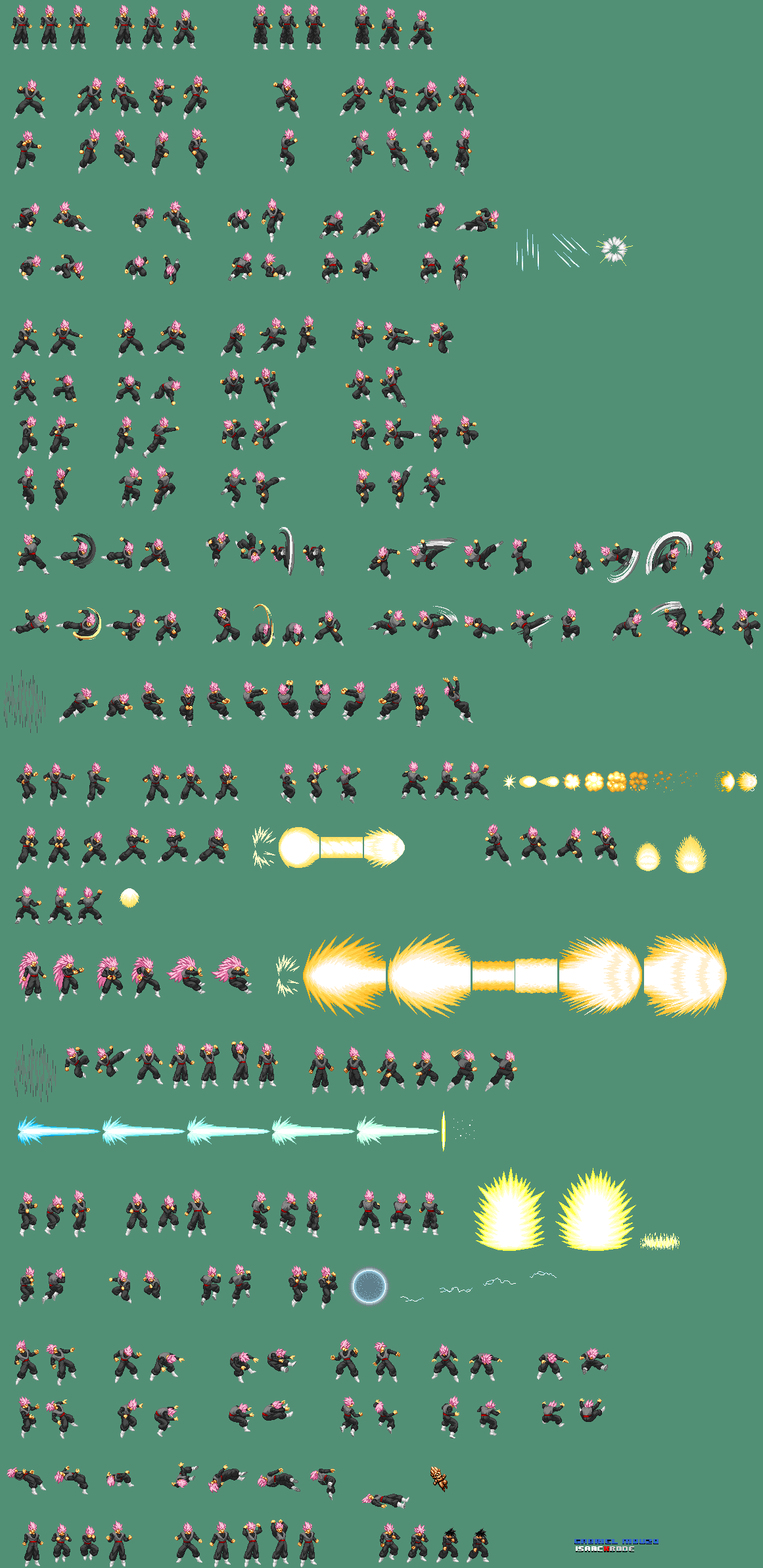 Custom Rse Sprite Goku Black SSJ Rose Sprite Sheet Supersonic Style by gabrielmouzo on ...