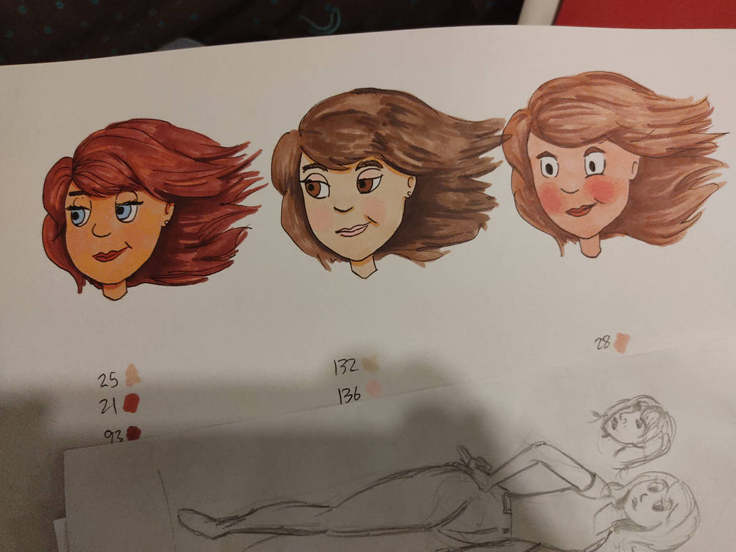 Girl Character designs different color schemes by DavidFiggins on ...