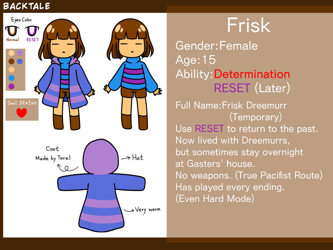 Fallbacktale Frisk BACKTALE Frisk by ZhimaChen on DeviantArt