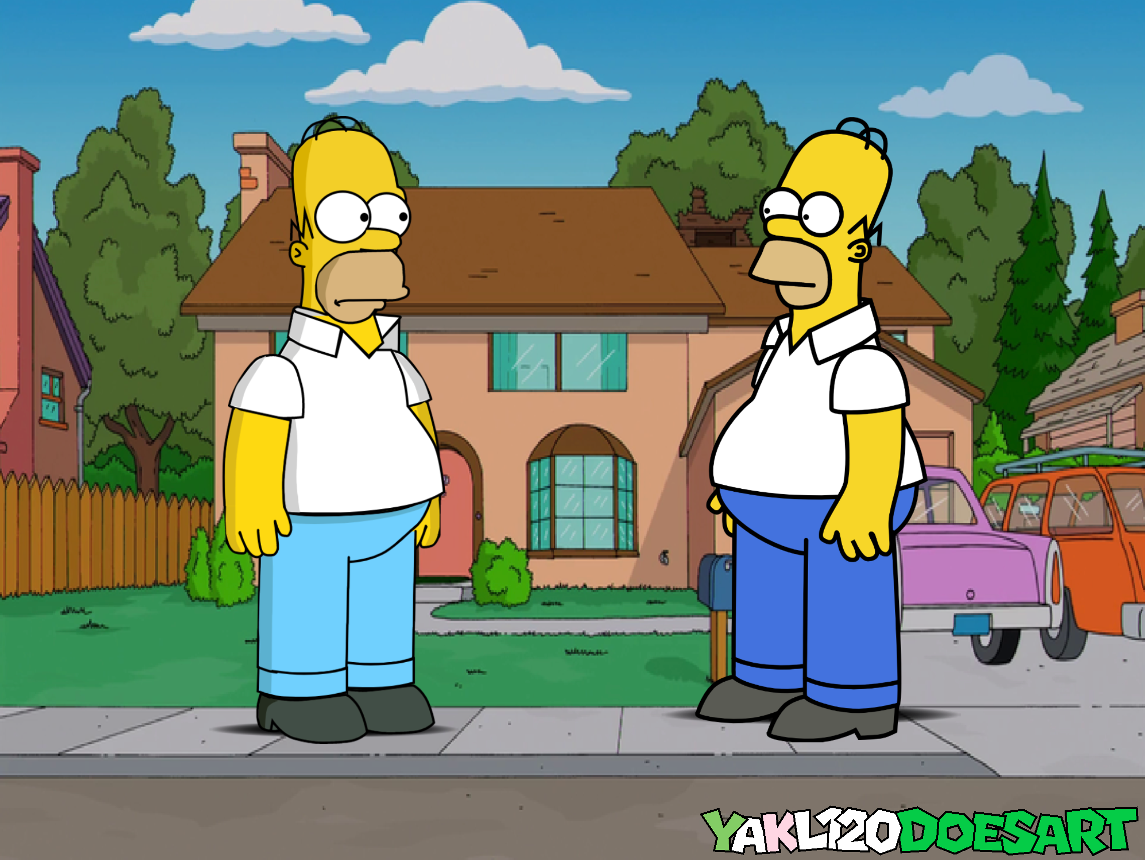 Homer Simpson Meets His Classic Self By YAKL120DoesArt On DeviantArt homer-simpson-meets-his-classic-self-by-yakl120doesart-on-deviantart