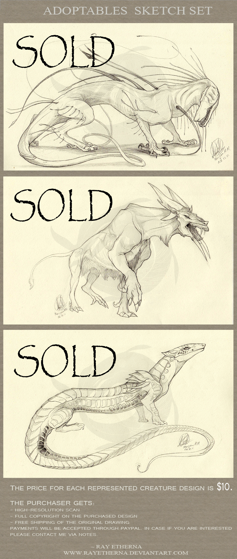 Adoptables Sketch Set - SOLD