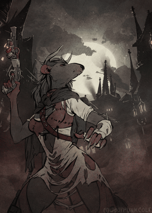 A Cautious Hunter (animated commission) by cowboypunk