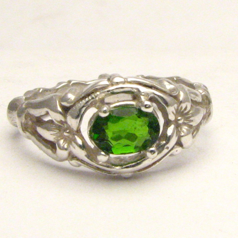 Chrome Diopside Bone Ring