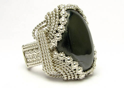 Untitled Hematite Cabochon Ring