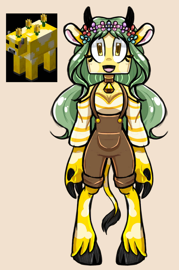 Mini Moobloom Adoptable - MooBloom Minecraft Girl by ACLuigiYoshi on DeviantArt