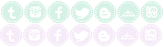 Mint + Purple Stitched Social Buttons