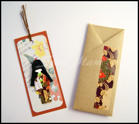 Sold - Bookmark-Little Japanese Doll-Brown