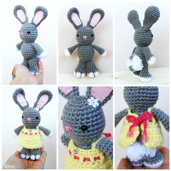 Amigurumi rabbit with removable dress