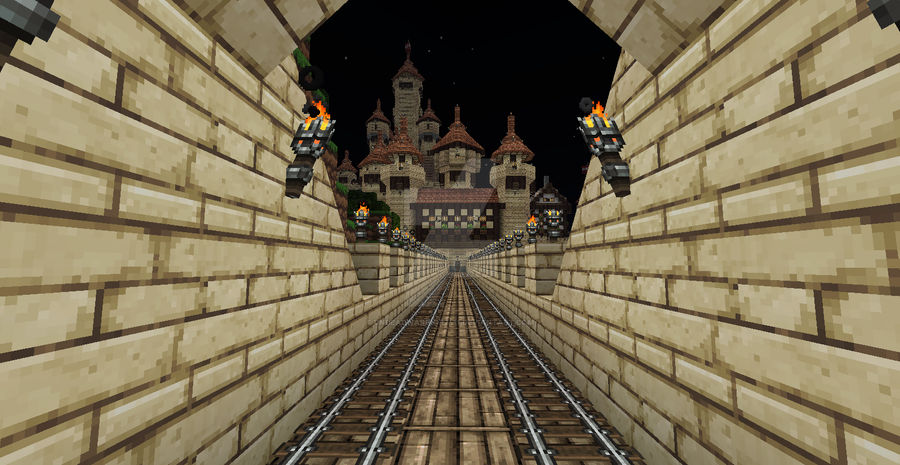 Minecraft Railstone Minecraft Sandstone Royal Rail System by UNDEADWARRIOR7411 on DeviantArt