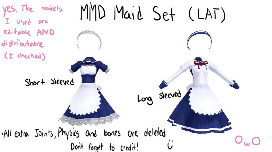 MMD maid dress set