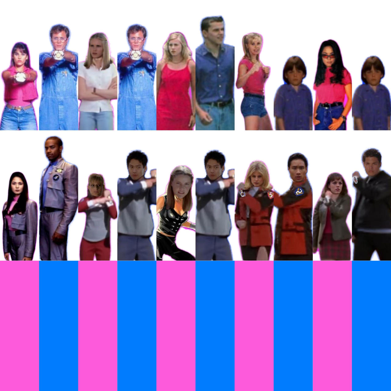 Pink Ranger Blue Blue and Pink Rangers by Characterscolors on DeviantArt