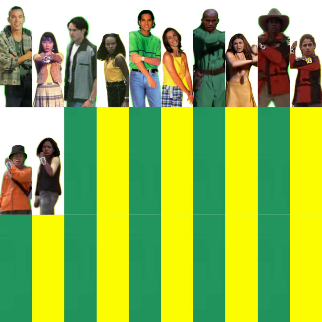 Yellow and Green Rangers by Characterscolors on DeviantArt