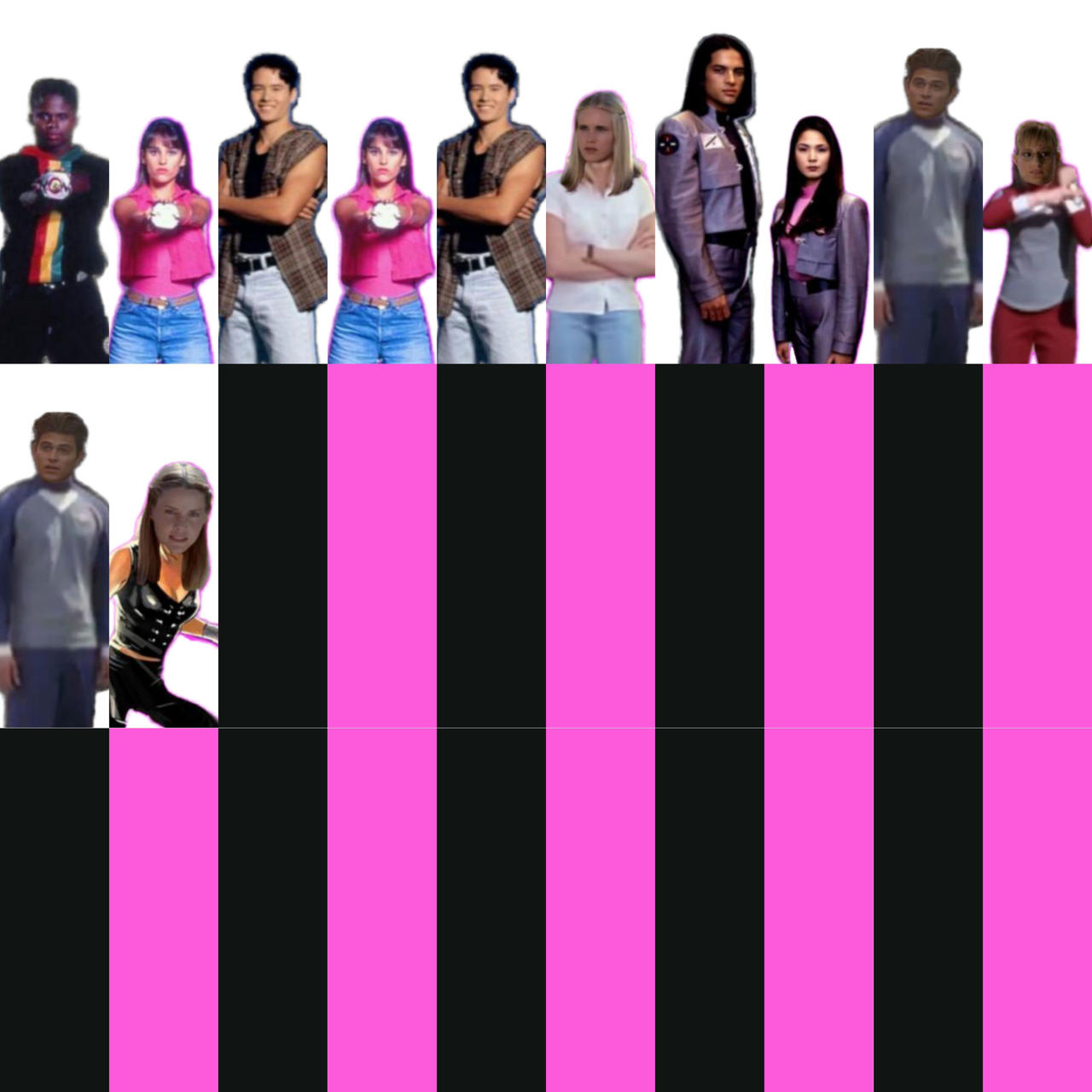Pink and Black Rangers by Characterscolors on DeviantArt