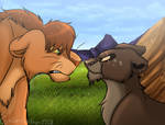 Teen male lion and cub YCH TLK by Cynderthedragon5768