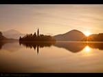 Lake Bled Morning Sunburst by GMCPhotographics