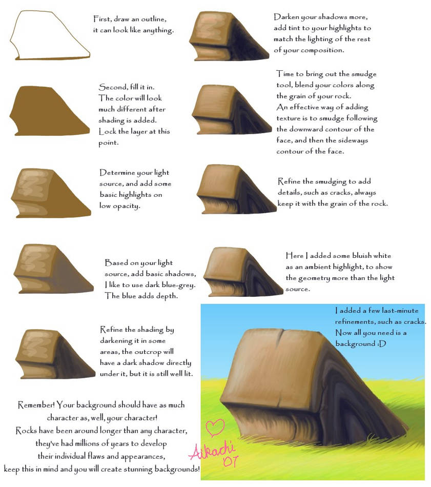 Rock Tutorial by Aikachi02 on DeviantArt