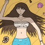 Sleeping May. Lined and colored version