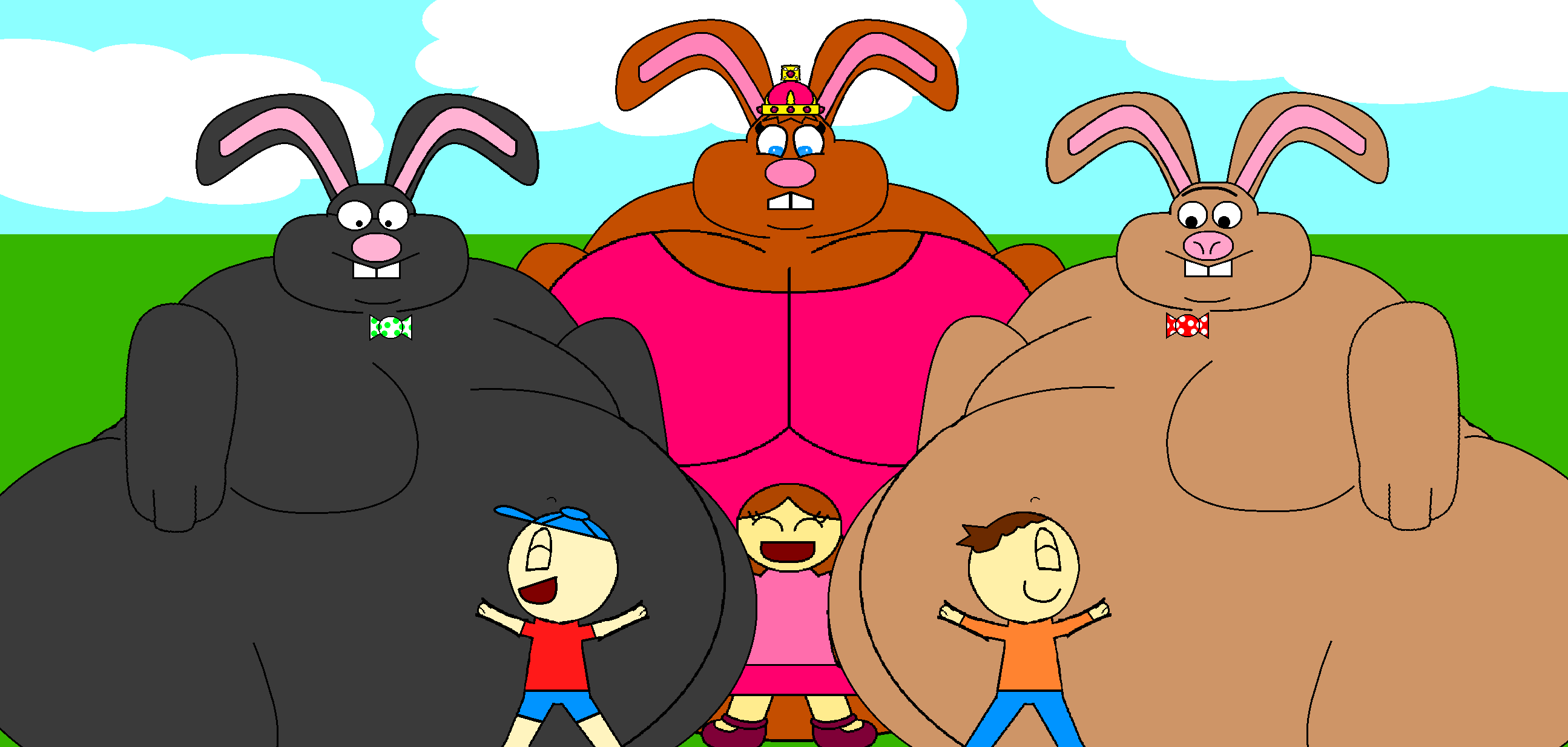 Big Chubby rabbits for the kids on easter by Pancakedude on DeviantArt
