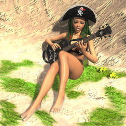 Liani The Pirate Rock Star: Playing The Guitar