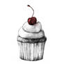 Black Forest Cupcake - pencil illustration