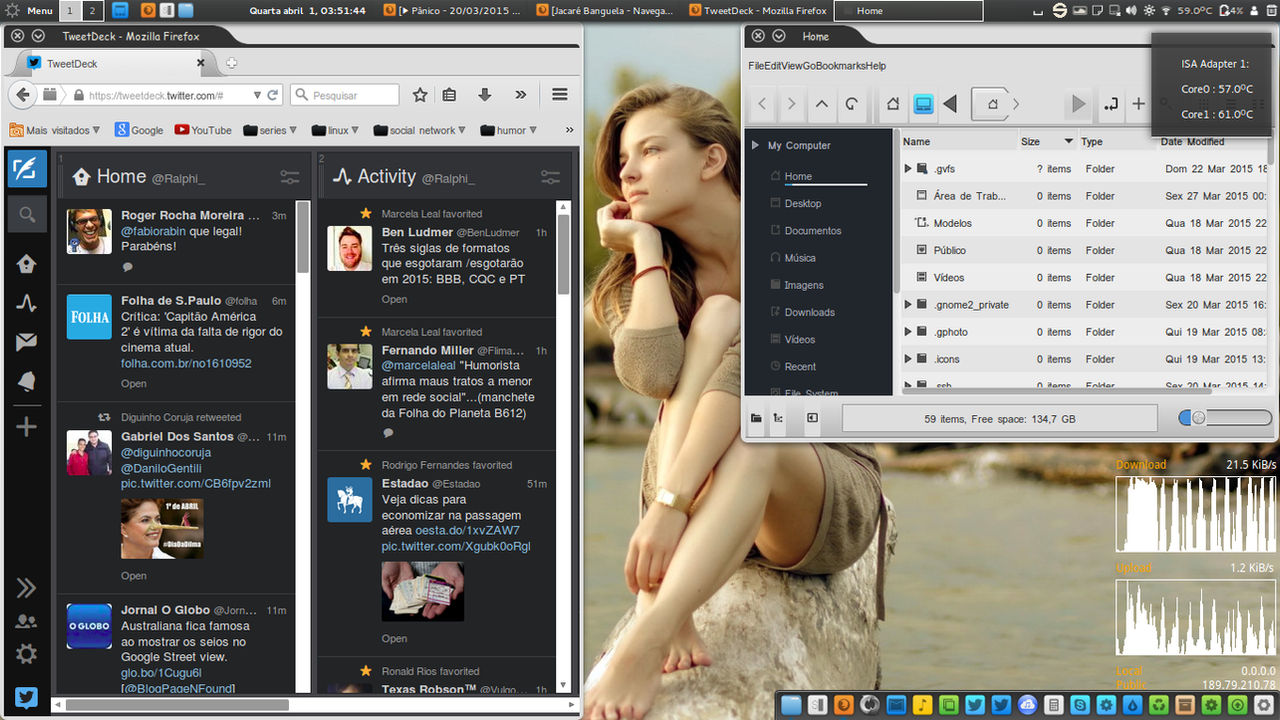 my desk #UBUNTU 14.10 cinnamon