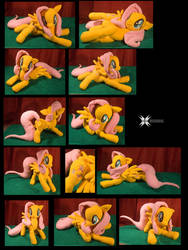 Fluttershy custom plush - fully posable.